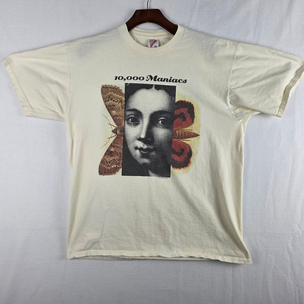 Jerzees 10,000 Maniacs These Are Days Vintage 1993 Band Tour Tee Cream Size XL